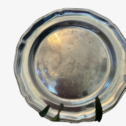 Vintage Leonard Silverplate Pitcher with Pewter Plate