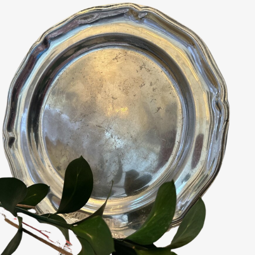 Vintage Leonard Silverplate Pitcher with Pewter Plate