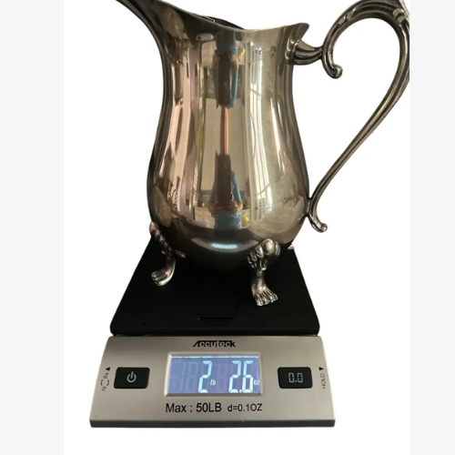 Vintage Leonard Silverplate Pitcher with Pewter Plate