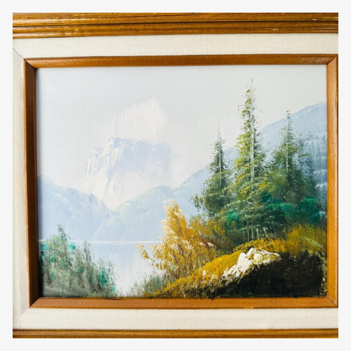 Oil on canvas Landscape Mountains 11x10.