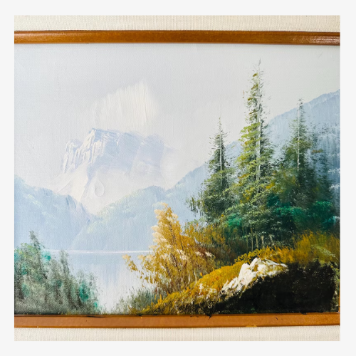 Oil on canvas Landscape Mountains 11x10.