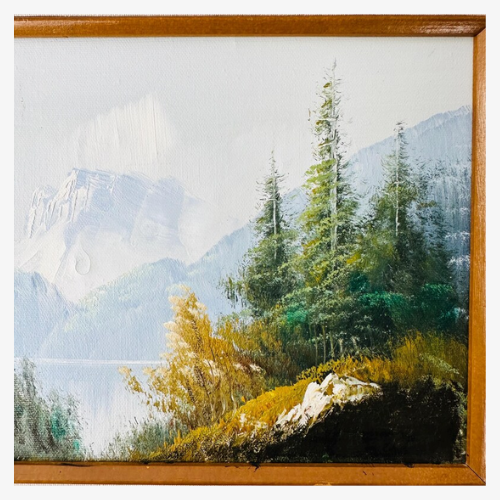Oil on canvas Landscape Mountains 11x10.
