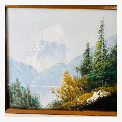 Oil on canvas Landscape Mountains 11x10.