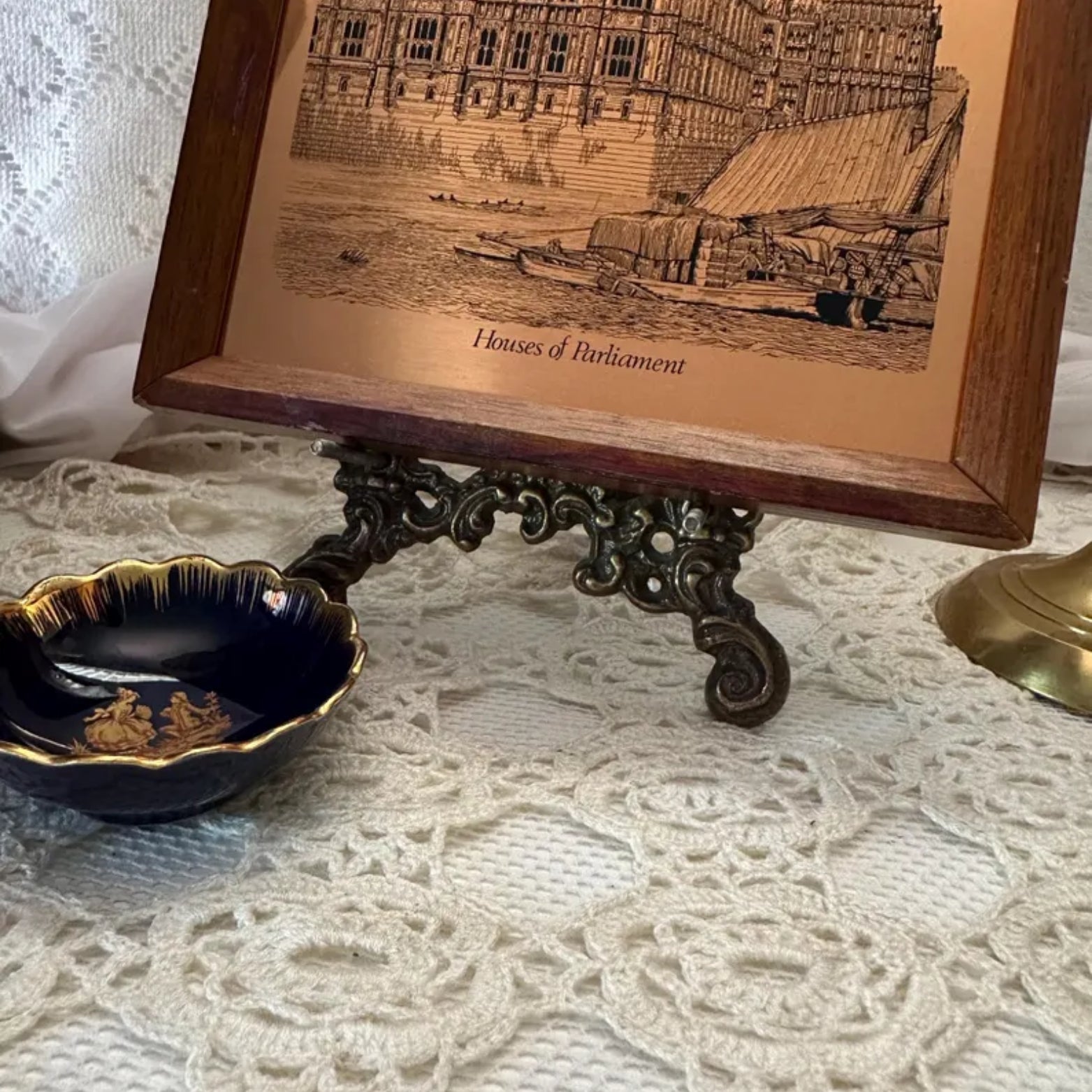 Vintage Copper Etching: Houses of Parliament, London - Framed No. 126