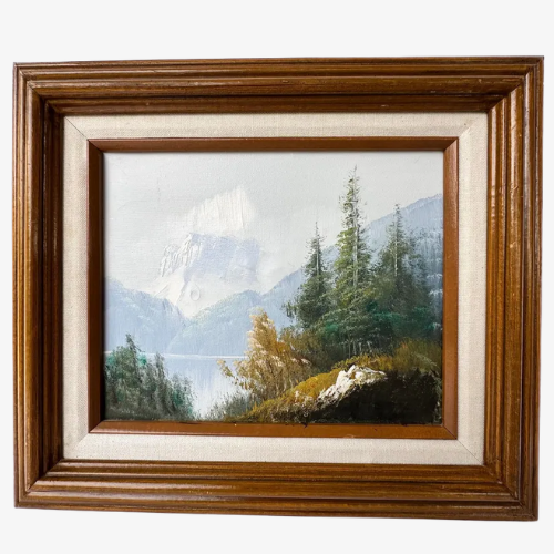 Oil on canvas Landscape Mountains 11x10.