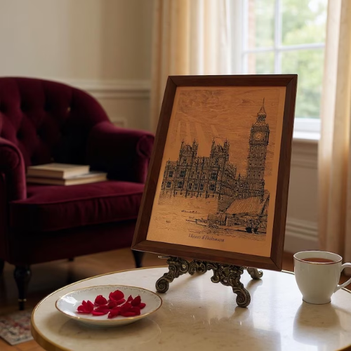 Vintage Copper Etching: Houses of Parliament, London - Framed No. 126